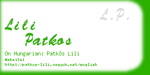 lili patkos business card